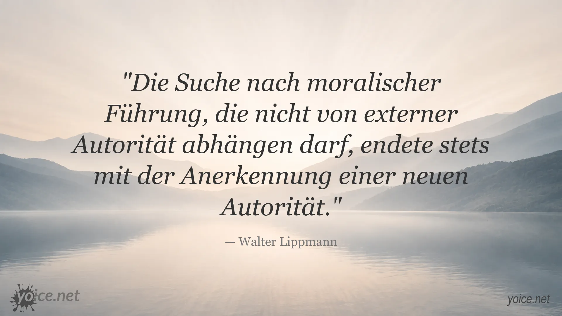 Zitatgrafik über moralische Führung und Autorität von Walter Lippmann