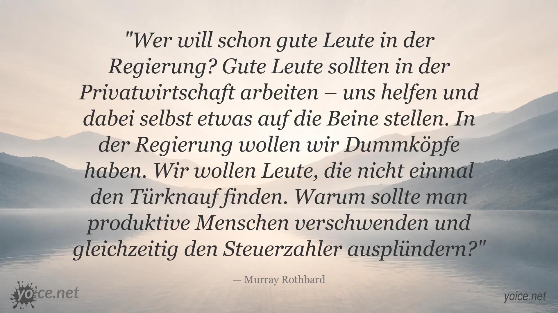 Zitatgrafik von Murray Rothbard über Regierung und Privatwirtschaft