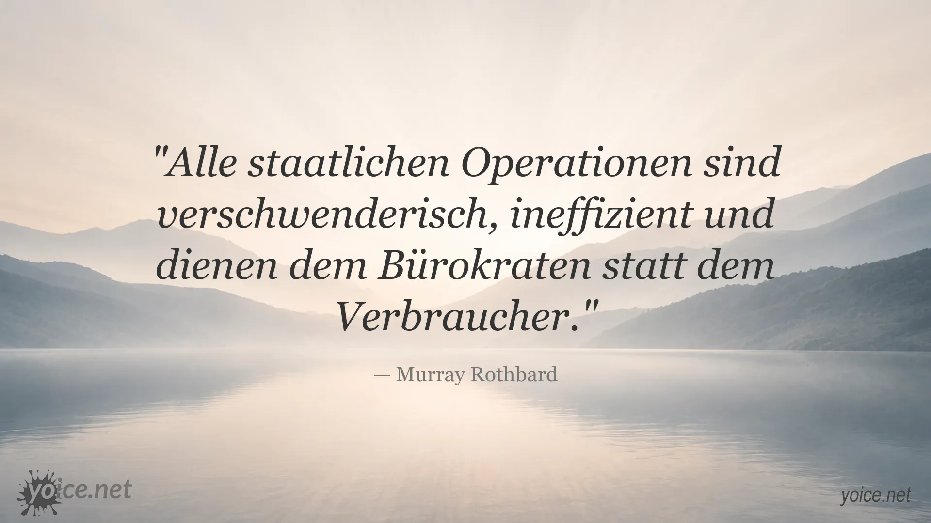 Zitatbild von Murray Rothbard über die Ineffizienz staatlicher Operationen
