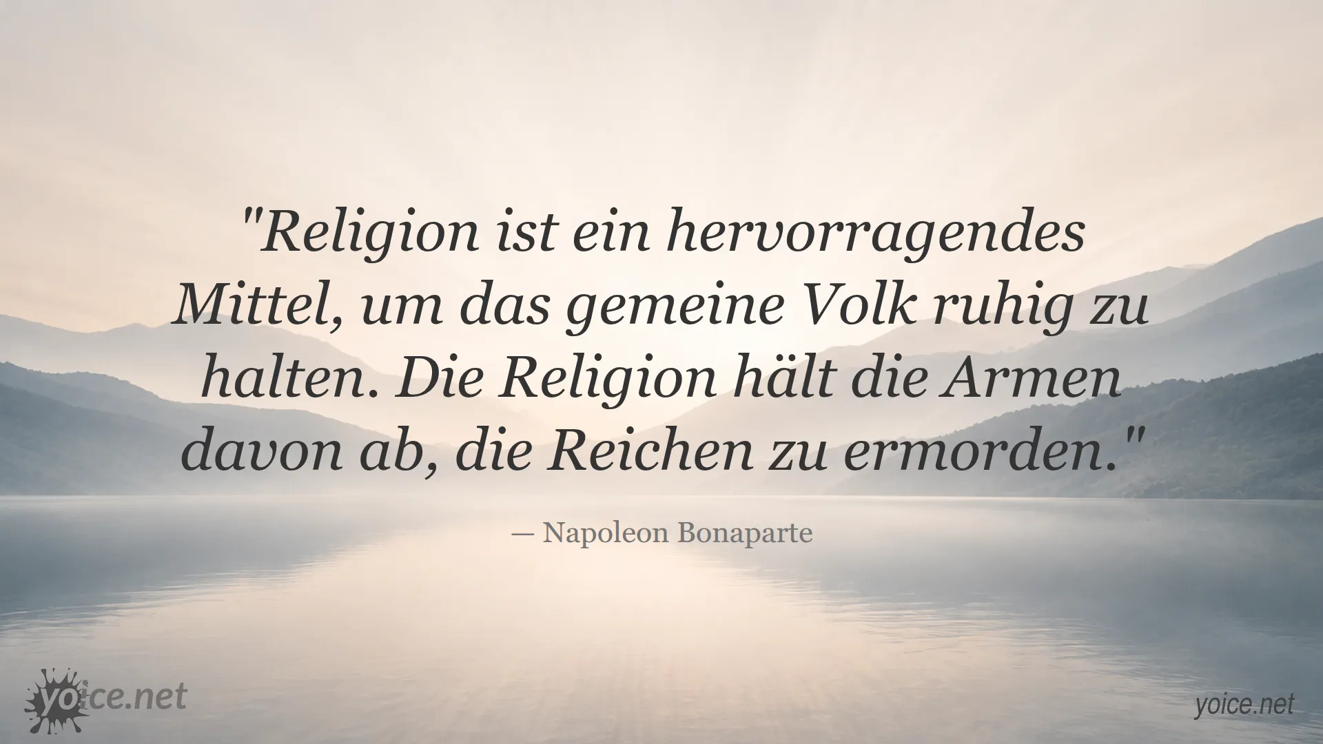 Napoleon Bonaparte Zitat über Religion als Mittel zur sozialen Kontrolle