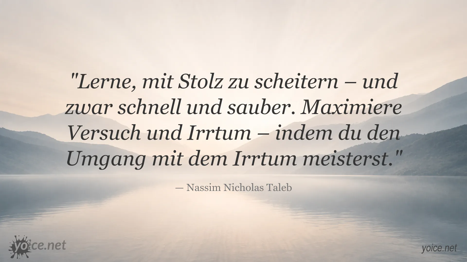 Zitatbild von Nassim Nicholas Taleb über den konstruktiven Umgang mit Fehlern und Scheitern