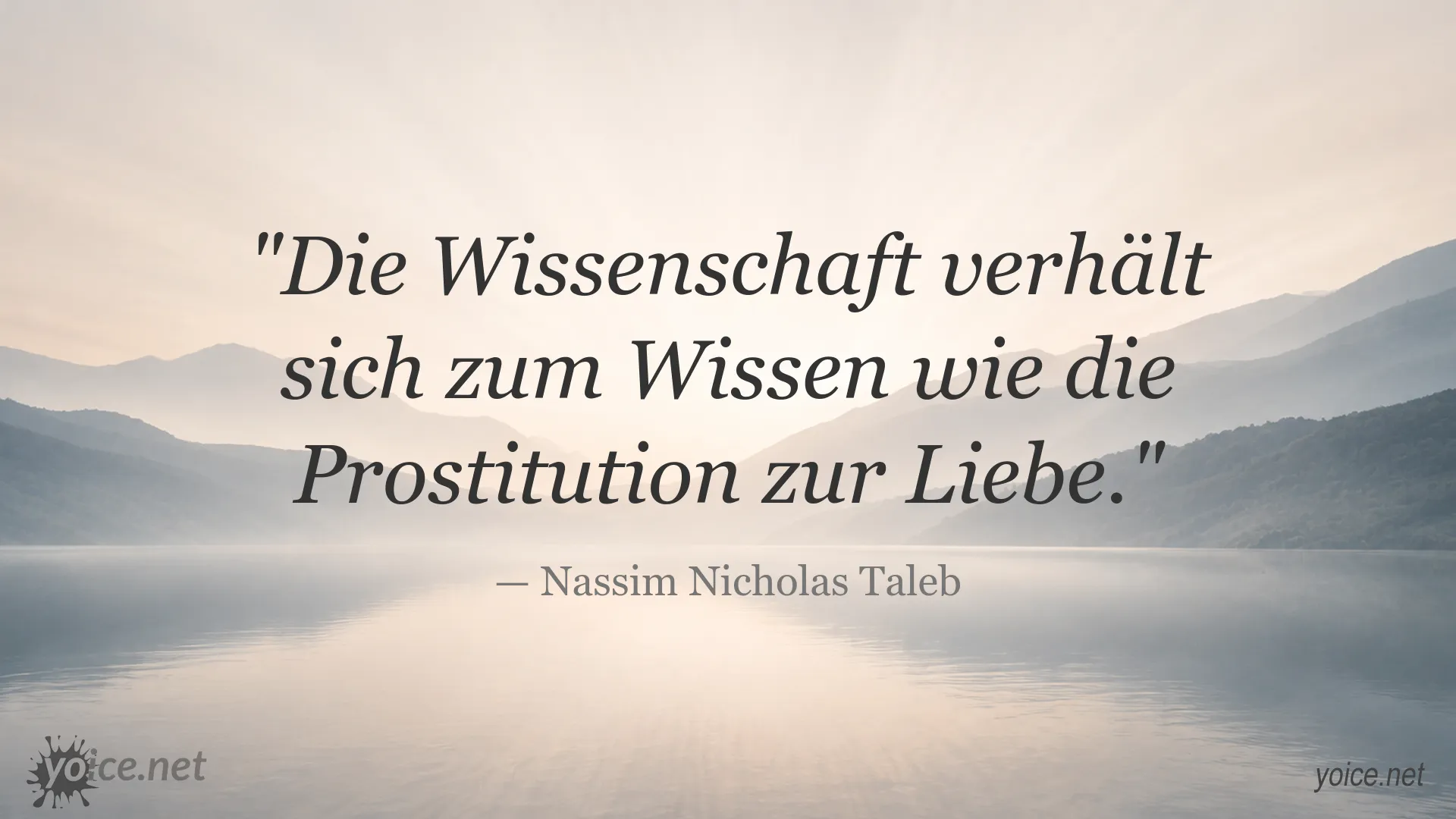 Inspirierendes Zitatbild von Nassim Nicholas Taleb über Wissenschaft und Wissen
