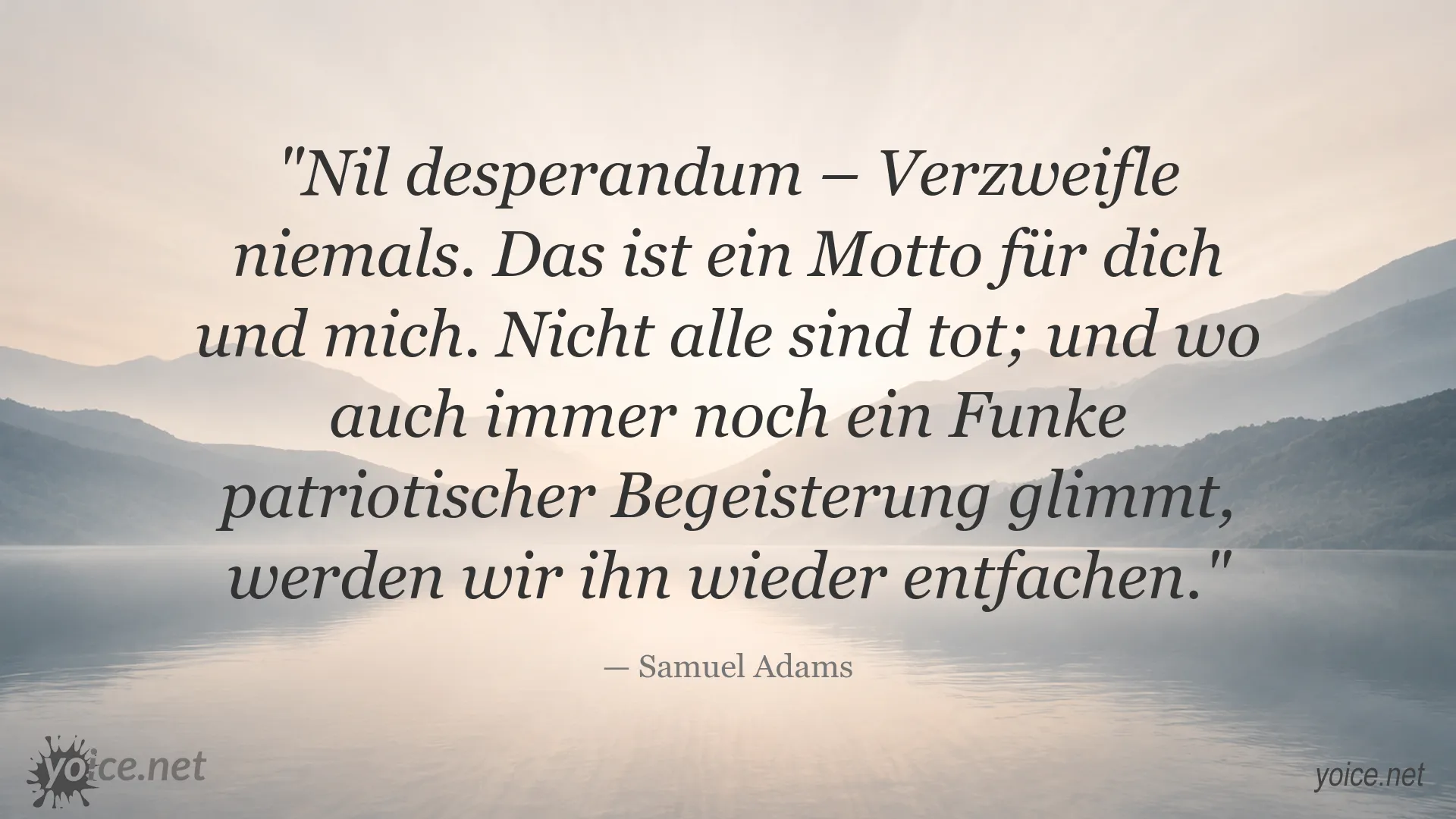 Inspirierendes Zitat von Samuel Adams über Hoffnung und patriotische Begeisterung