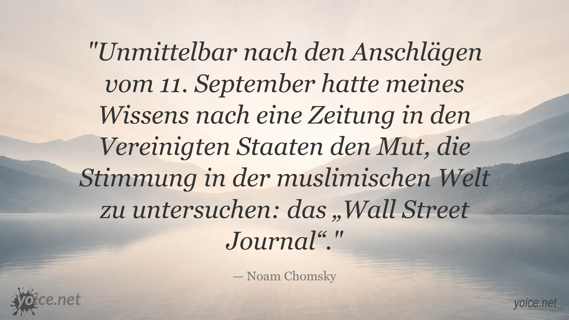 Noam Chomsky über die Berichterstattung des Wall Street Journal nach den Anschlägen vom 11. September