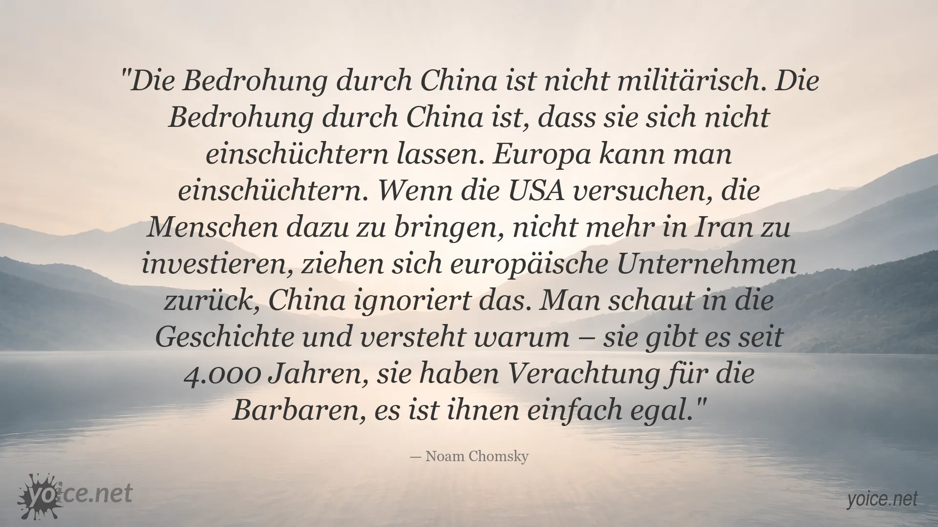 Noam Chomsky über die Bedrohung durch China