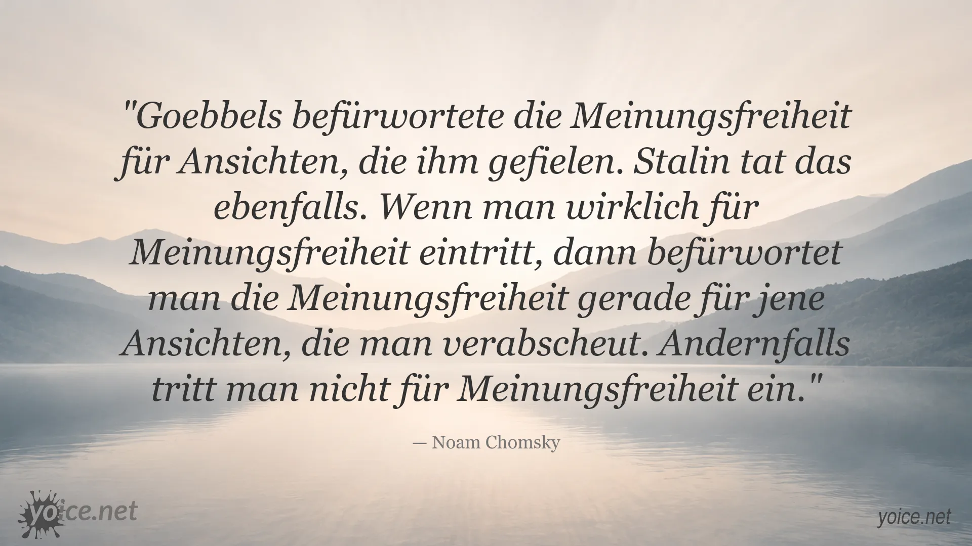 Zitatgrafik von Noam Chomsky über Meinungsfreiheit für verabscheute Ansichten