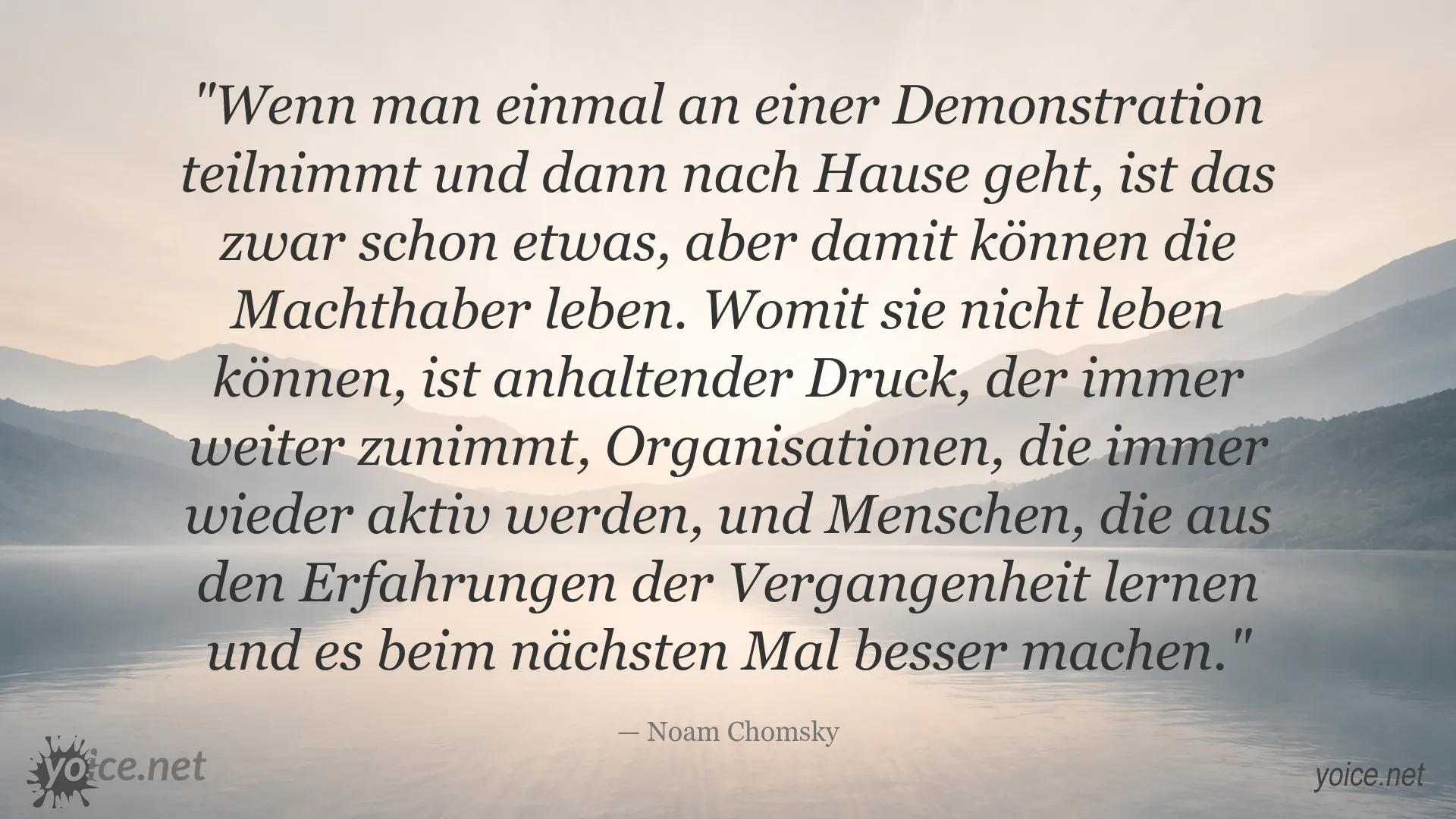 Noam Chomsky über anhaltenden Druck, Organisation und nachhaltigen Widerstand