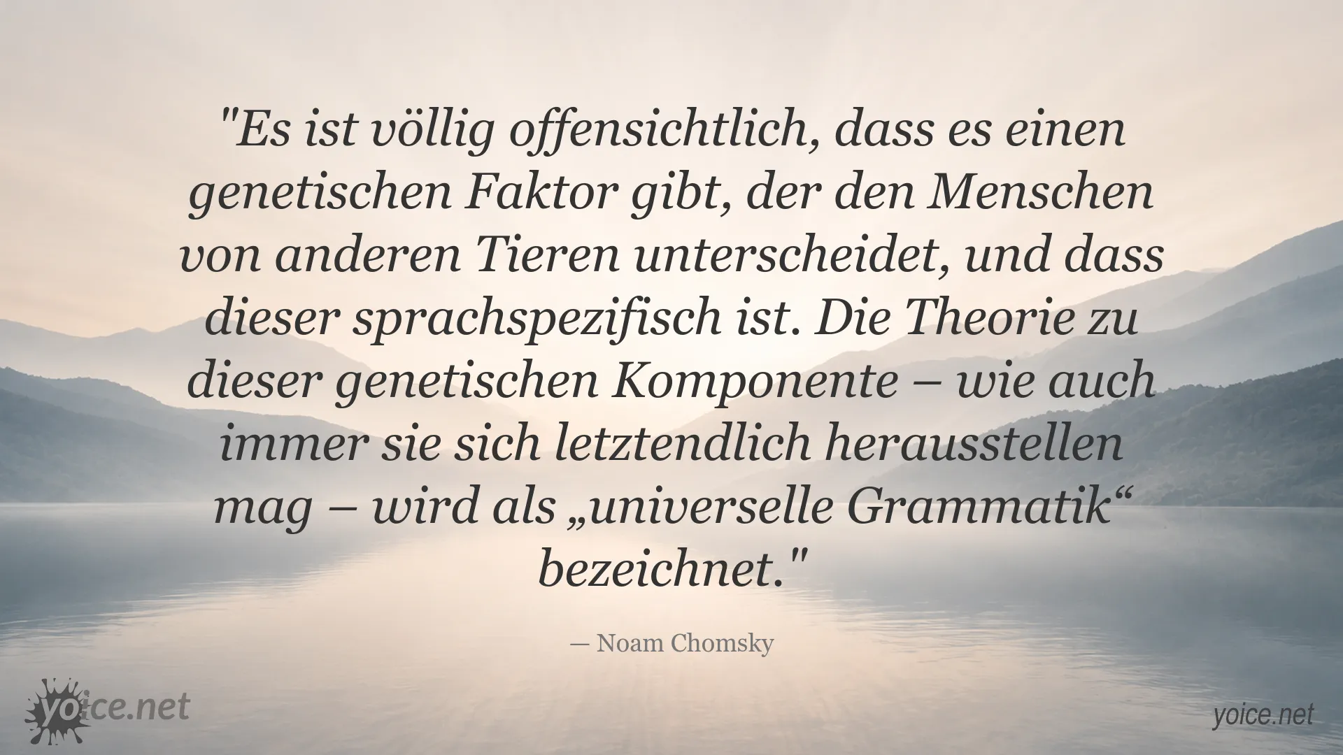 Noam Chomsky über den genetischen Faktor und die universelle Grammatik der menschlichen Sprache