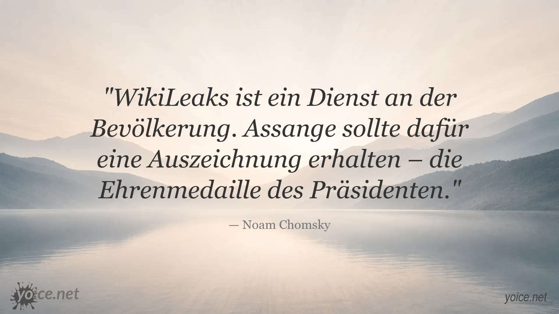 Zitat von Noam Chomsky über WikiLeaks und Julian Assange