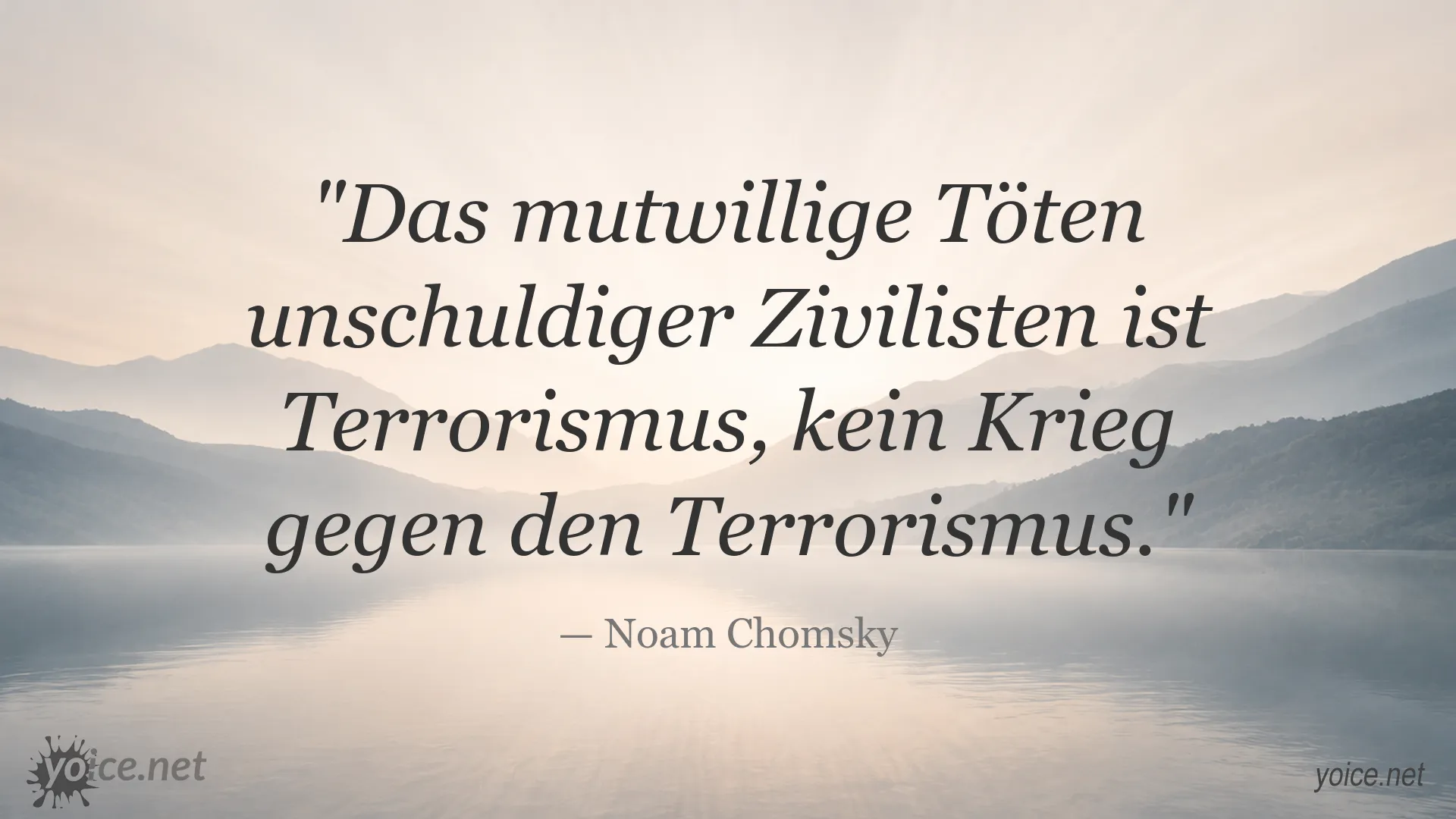 Zitatbild von Noam Chomsky über Terrorismus und unschuldige Zivilisten