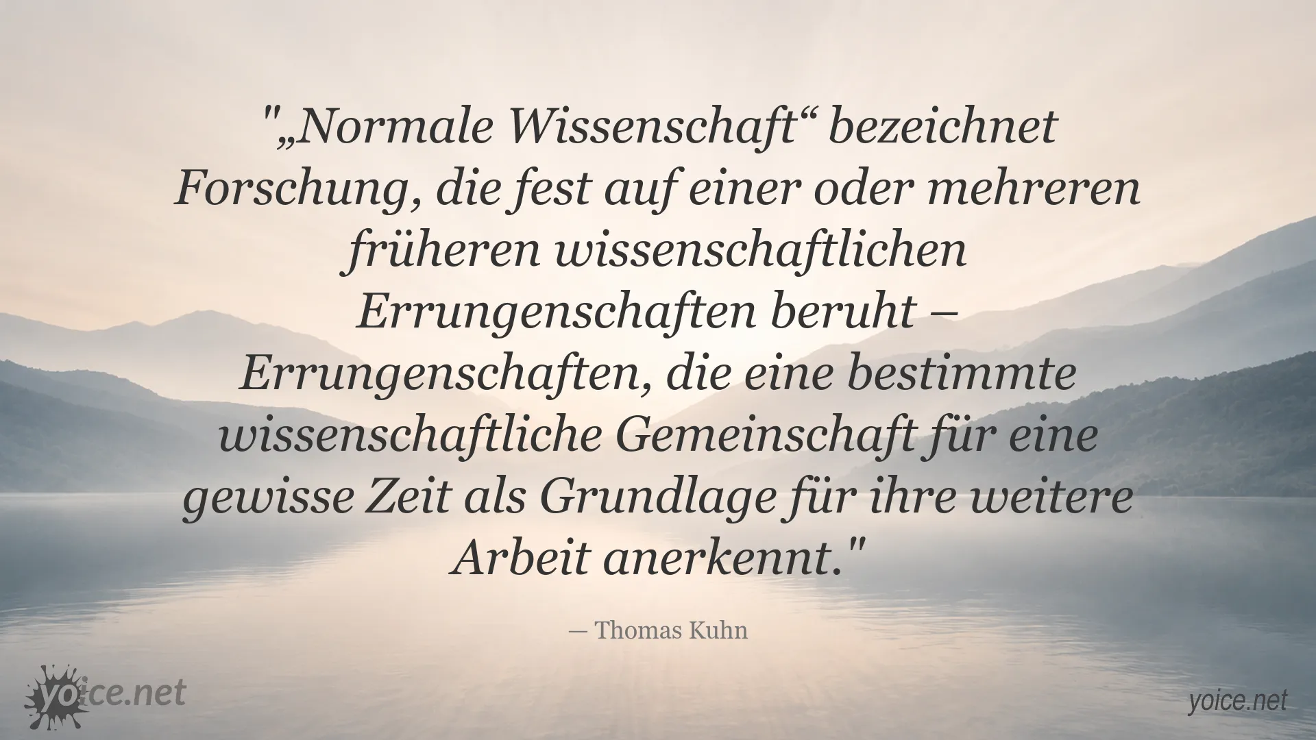 Zitatbild zum Konzept der normalen Wissenschaft von Thomas Kuhn