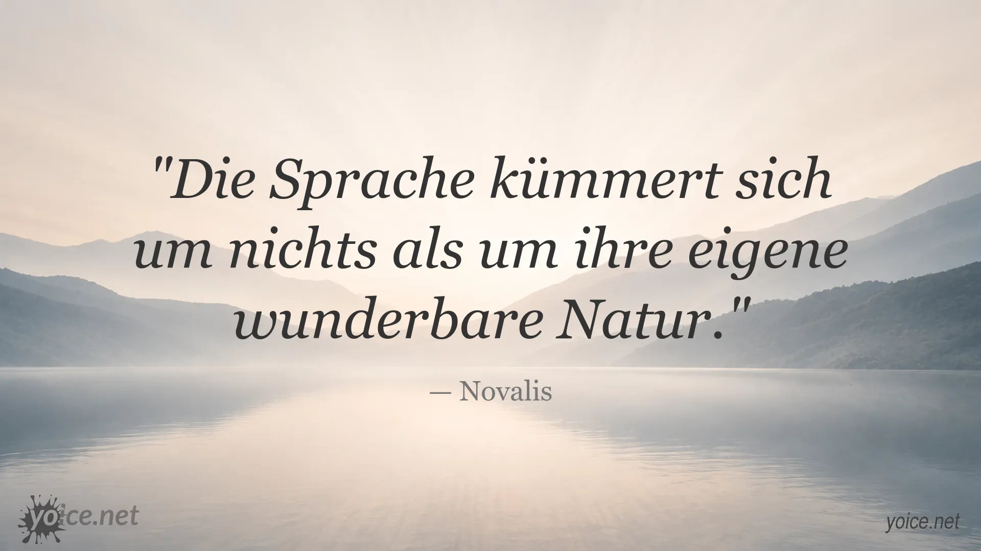 Zitat von Novalis über die Sprache und ihre wunderbare Natur