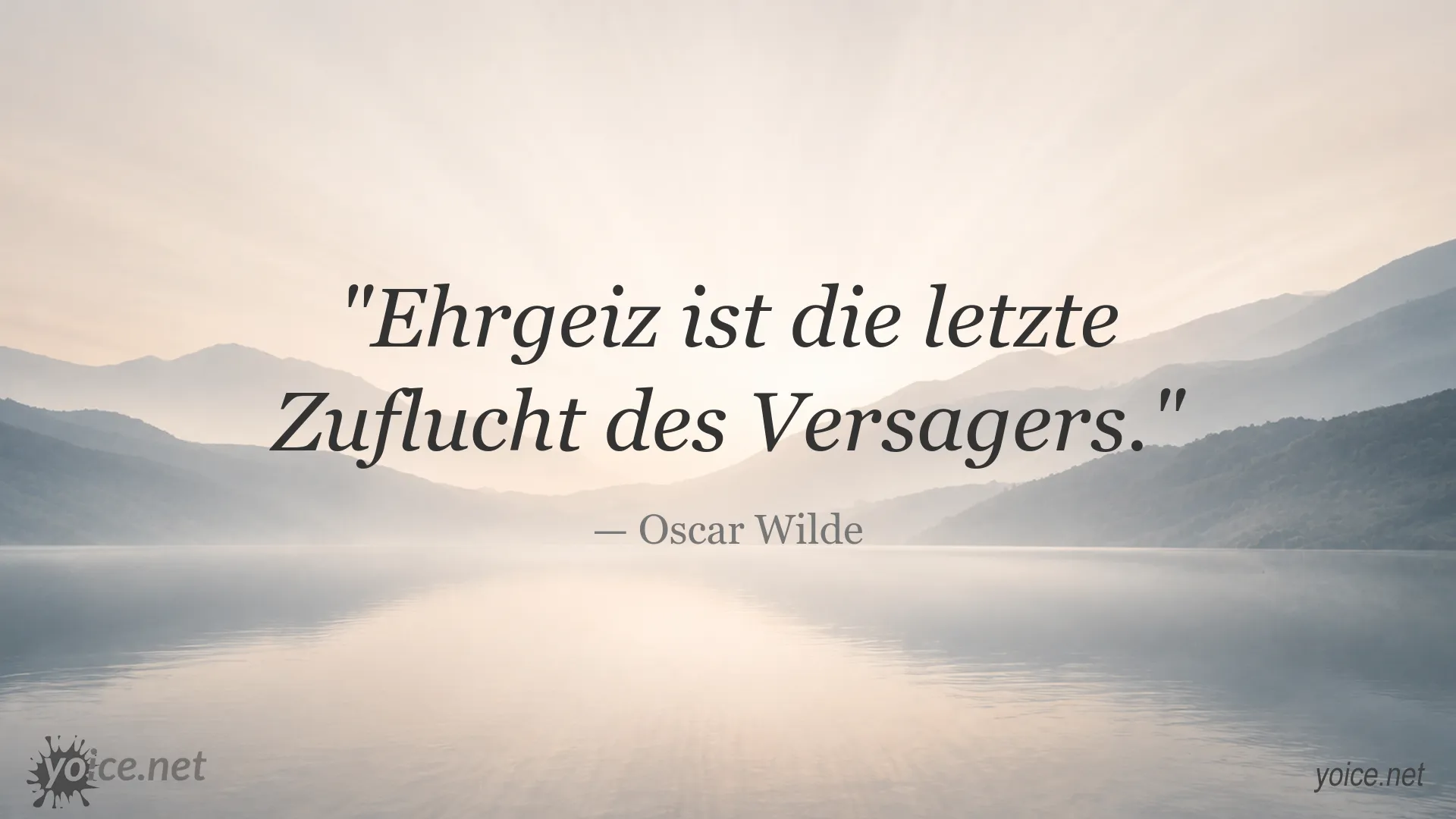 Zitatgrafik mit einem Zitat von Oscar Wilde über Ehrgeiz