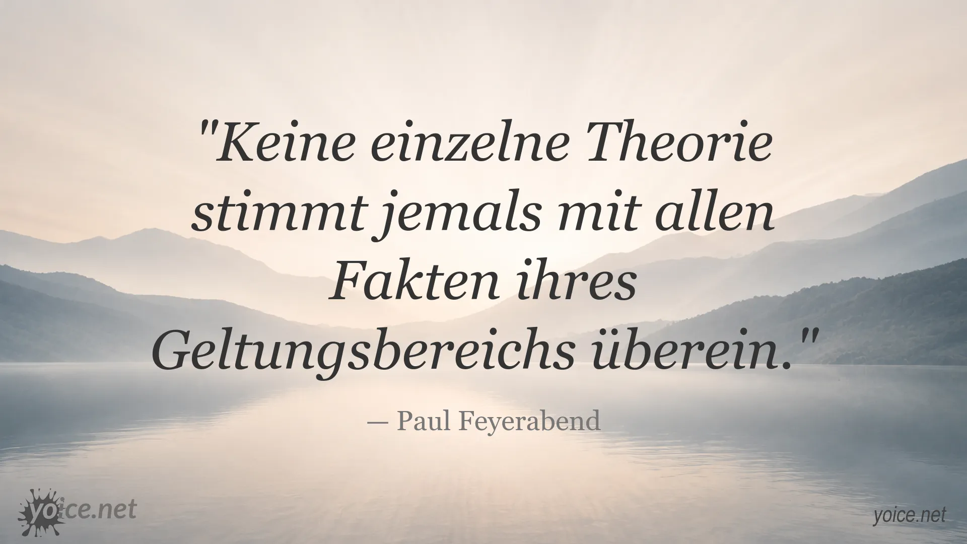 Zitatgrafik von Paul Feyerabend über Theorien und Fakten