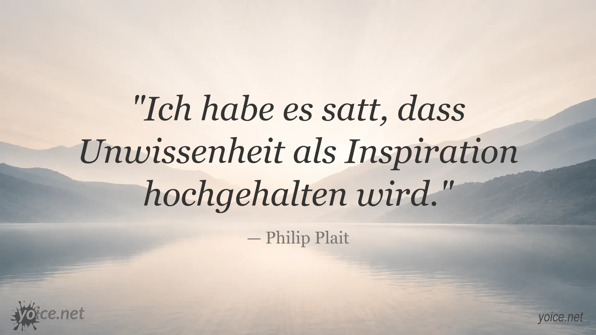 Zitatgrafik von Philip Plait über Unwissenheit und Inspiration