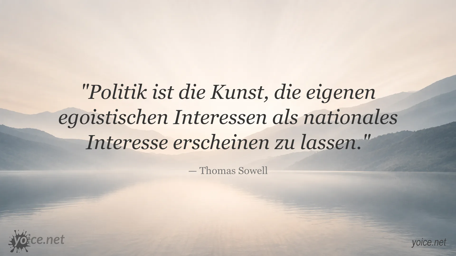 Zitatgrafik über Politik und Täuschung von Thomas Sowell