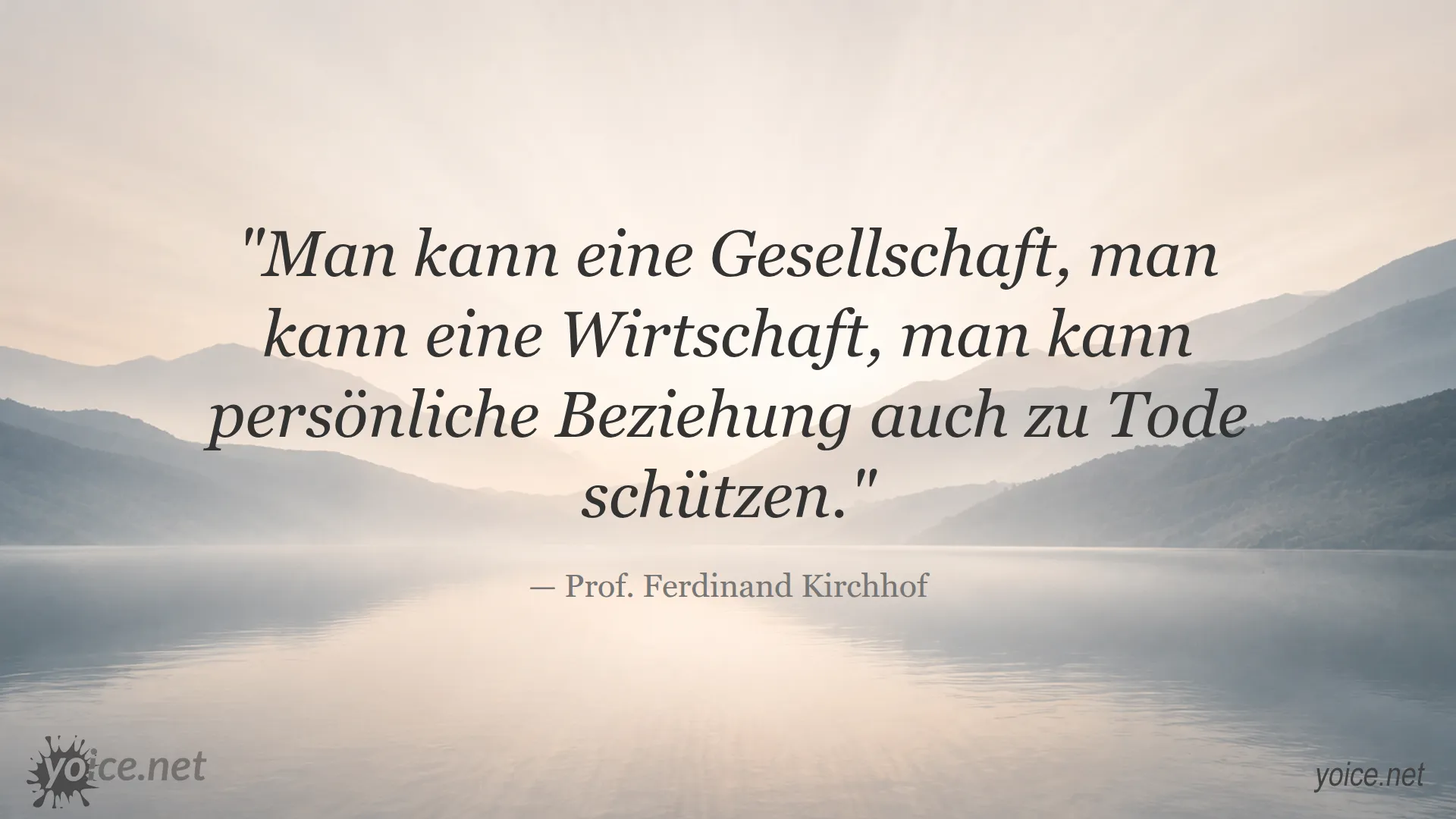 Zitat von Prof. Ferdinand Kirchhof über den Schutz von Gesellschaft und persönlichen Beziehungen