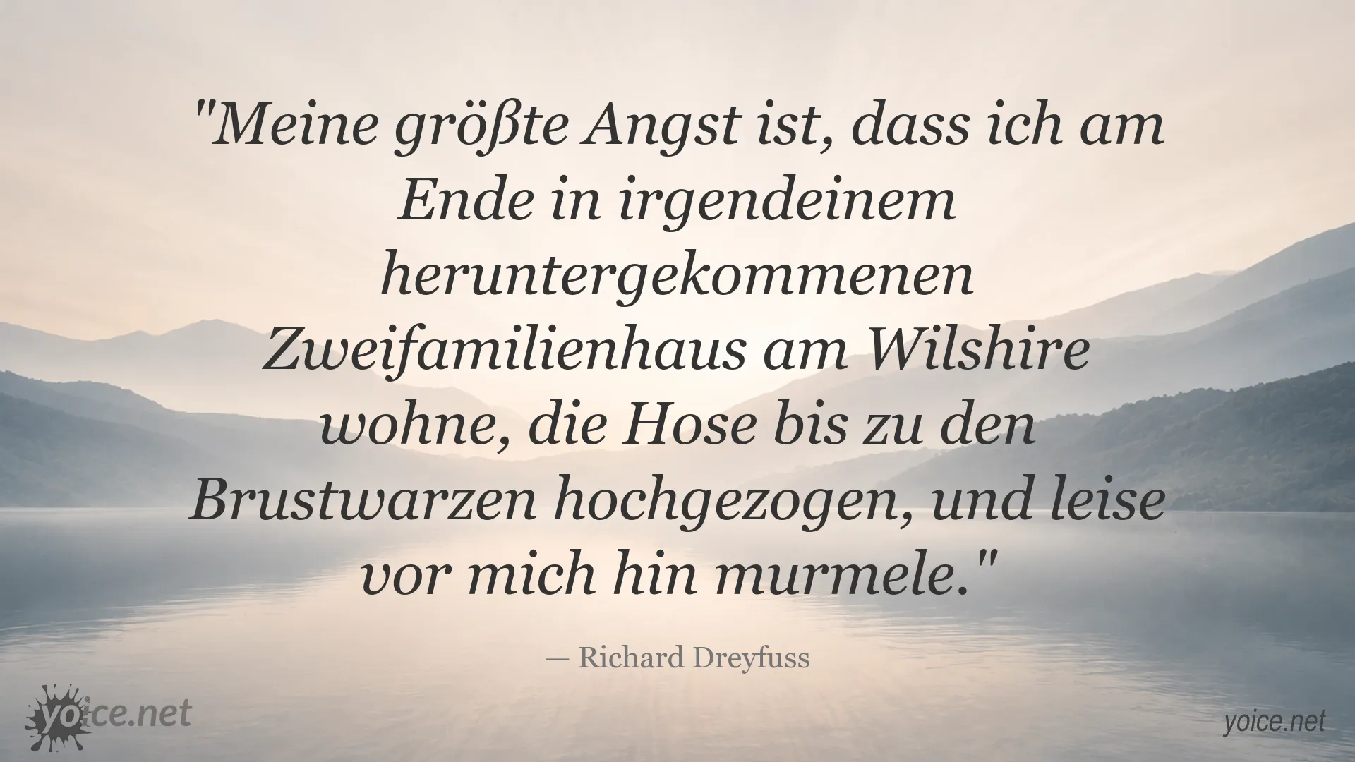 Zitatgrafik mit einem Zitat von Richard Dreyfuss über Angst