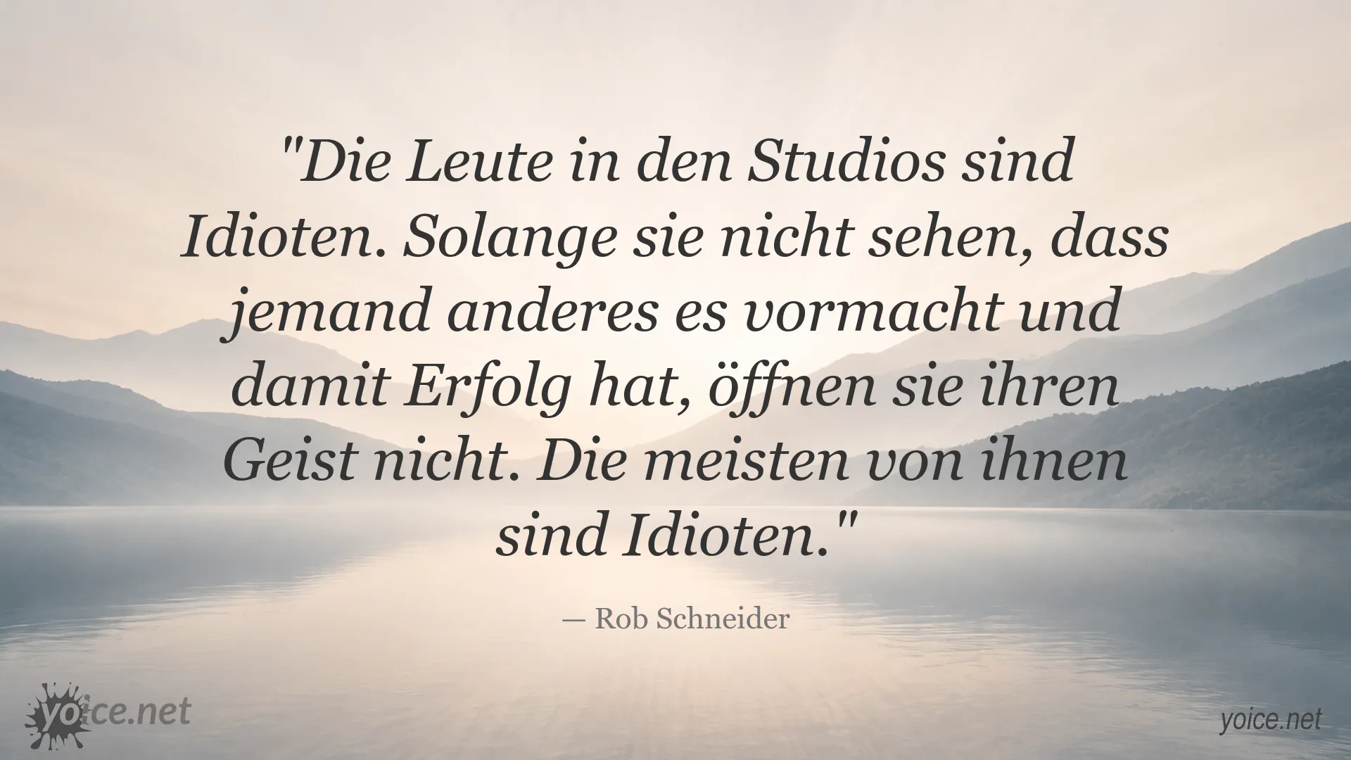 Zitatgrafik mit einem Zitat von Rob Schneider über die Filmindustrie und Kreativität