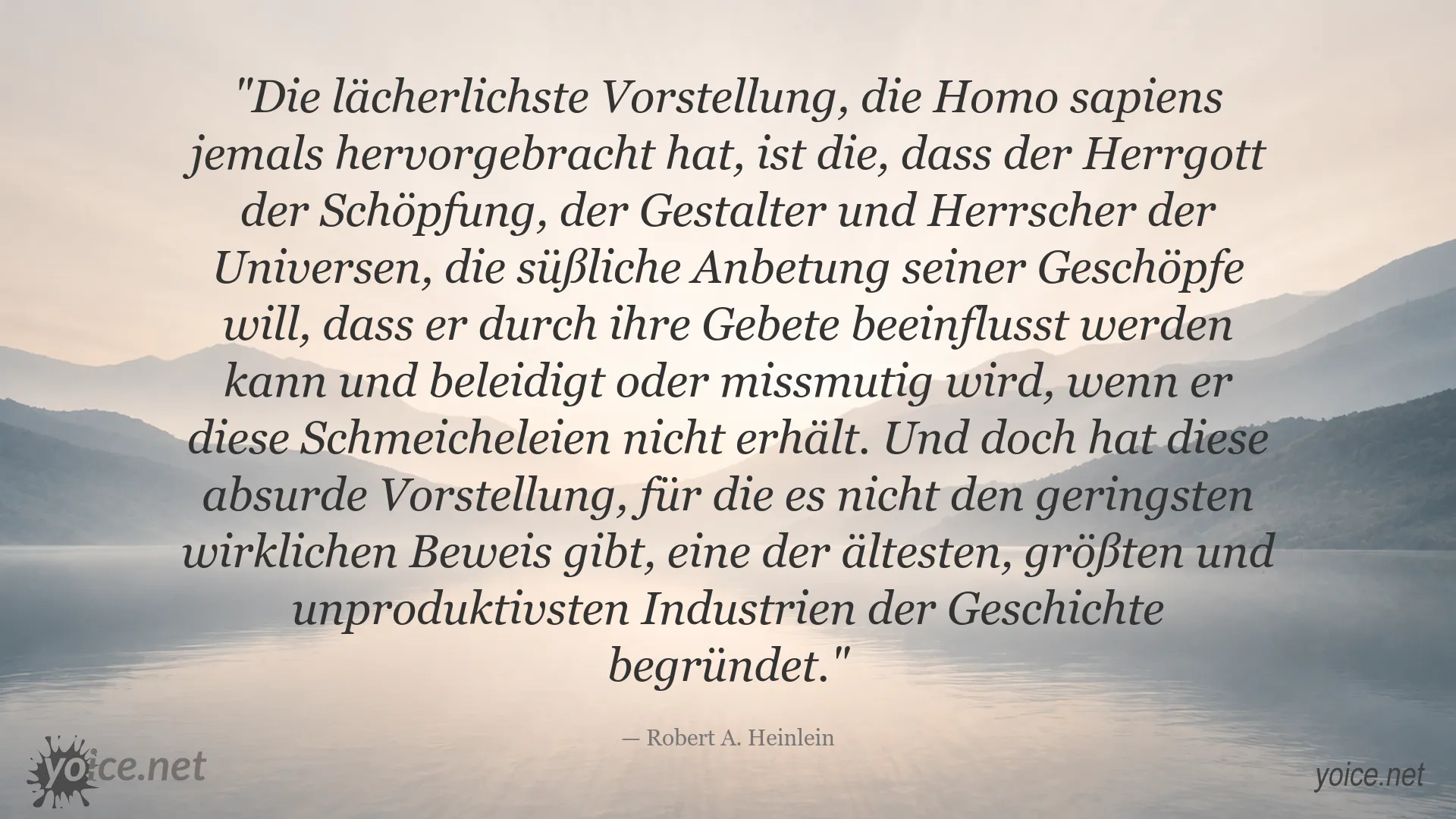 Zitatgrafik mit einem Zitat von Robert A. Heinlein über Religion und Gesellschaft