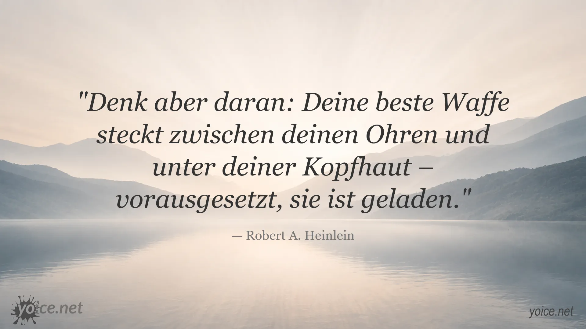 Zitatgrafik von Robert A. Heinlein über Wissen als beste Waffe
