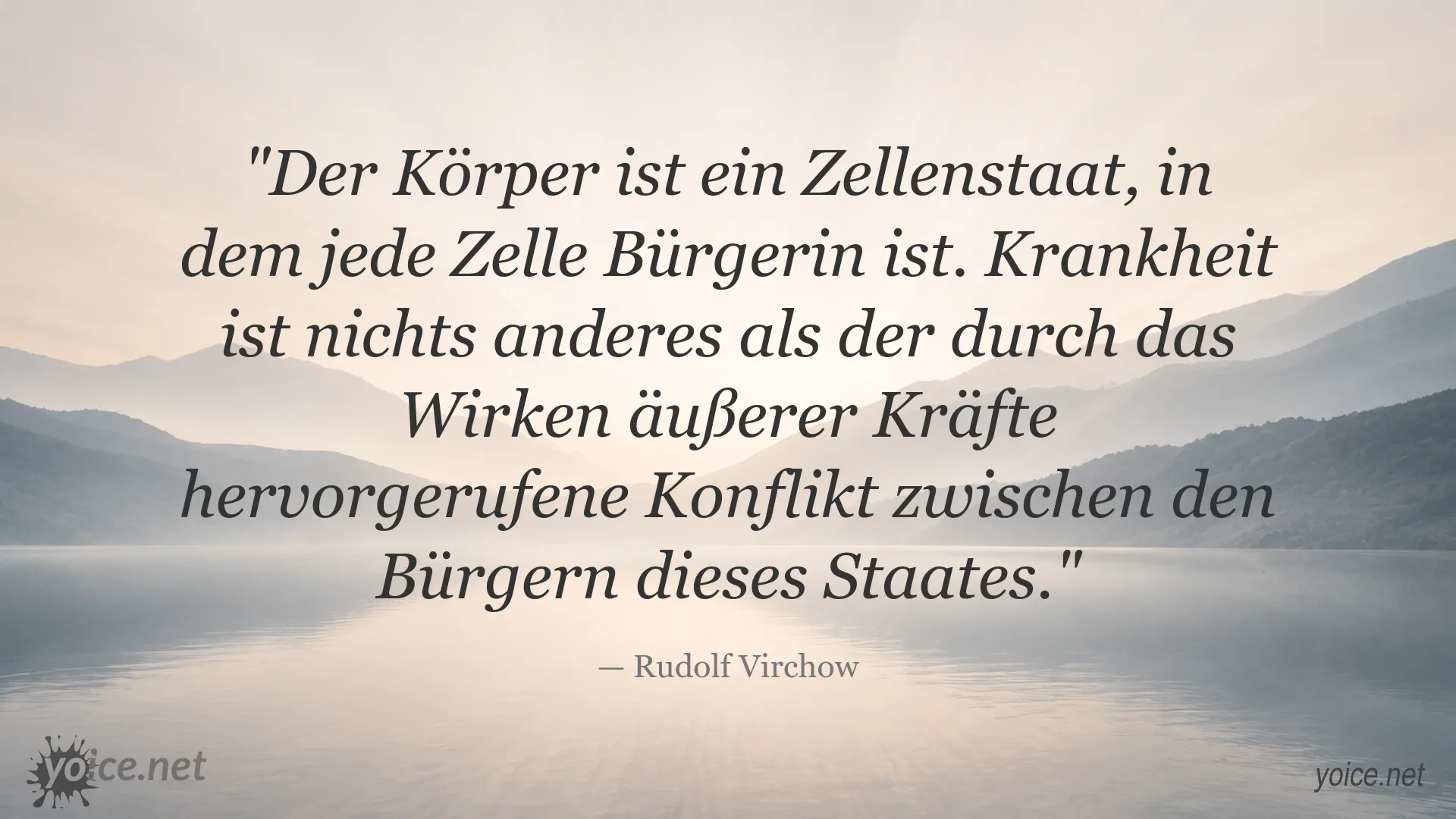 Zitatbild von Rudolf Virchow über den Körper und Krankheit
