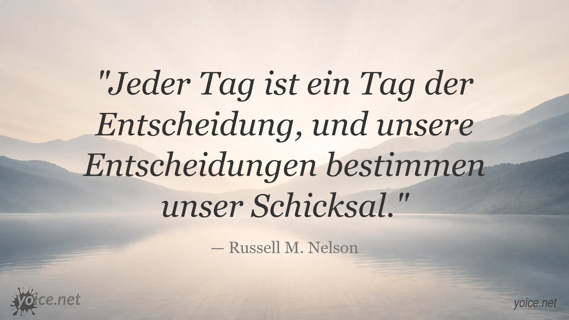 Inspirierendes Zitat von Russell M. Nelson über tägliche Entscheidungen und Schicksal