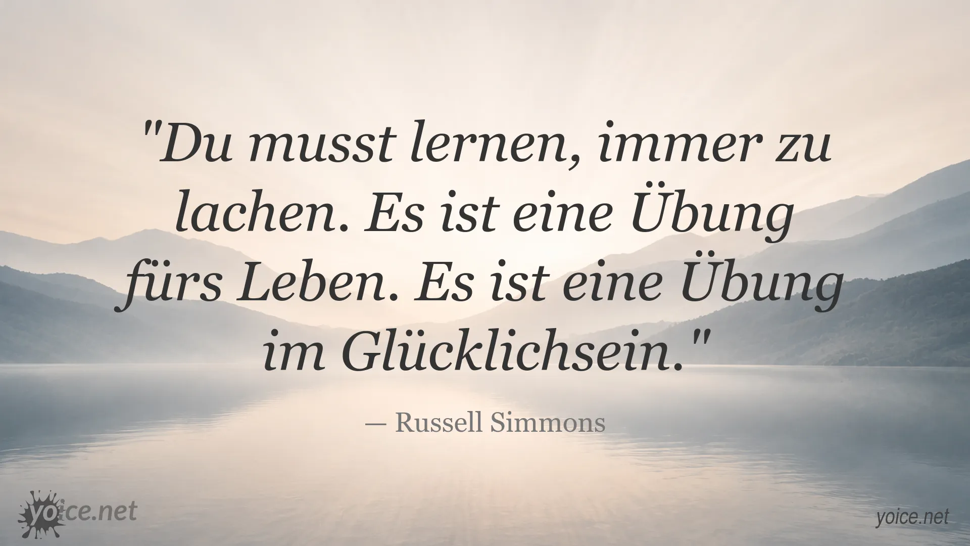 Russell Simmons Zitat über Lachen als Übung für Glücklichsein