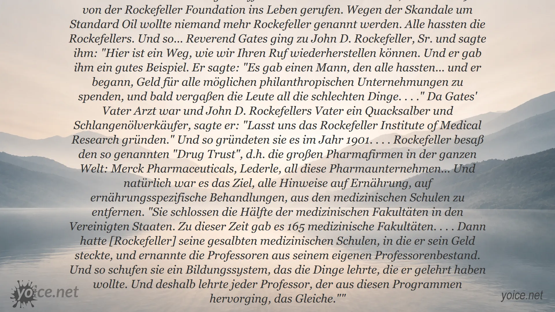 Russell L. Blaylock erklärt die Entstehung der Schulmedizin und den Einfluss der Rockefeller Foundation