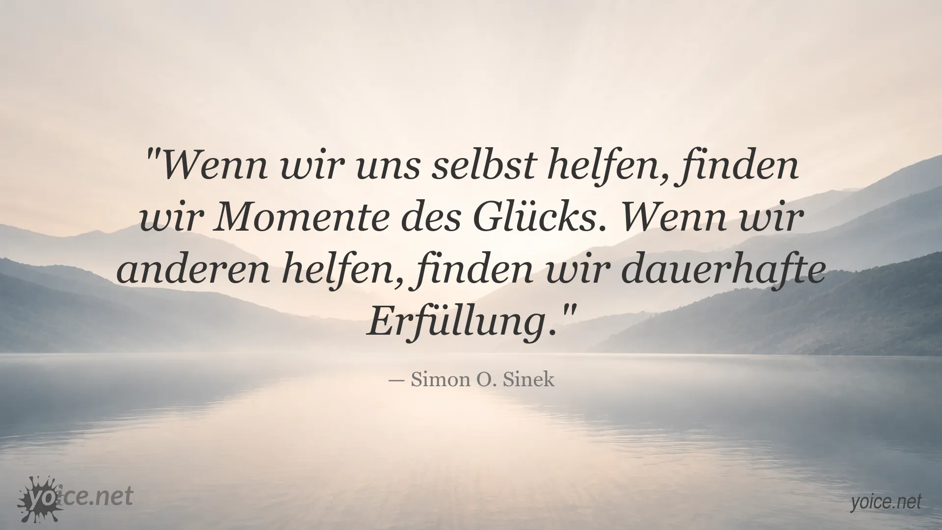 Zitatgrafik von Simon O. Sinek über Glück und Erfüllung