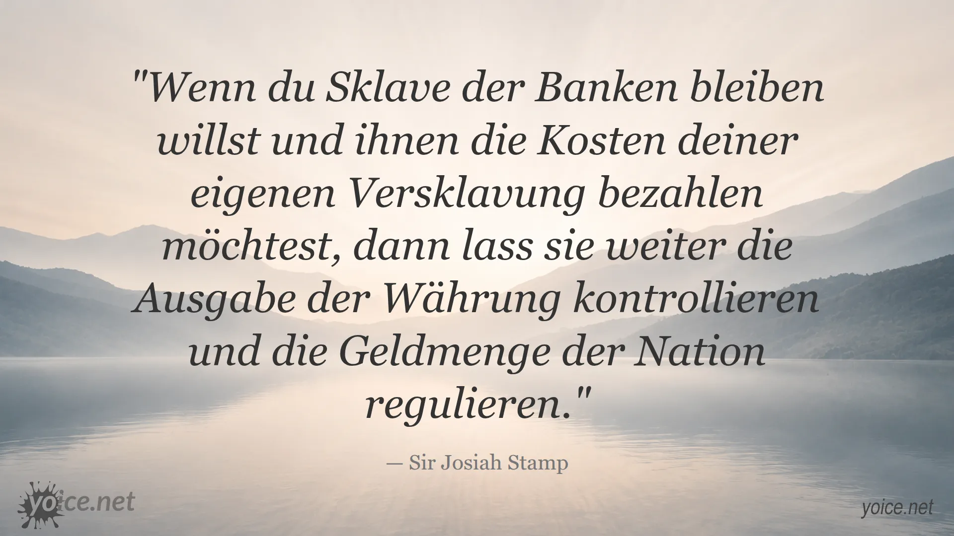Zitat von Sir Josiah Stamp über die Macht der Banken und Währungskontrolle