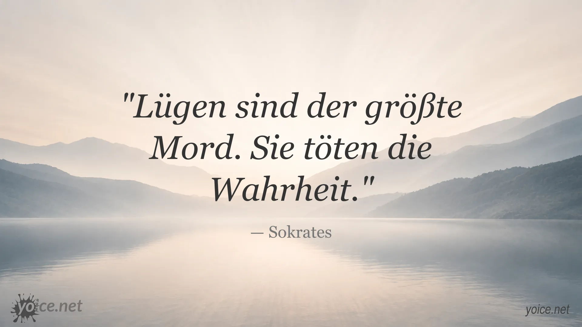 Zitatbild von Sokrates über Lügen und die Wahrheit