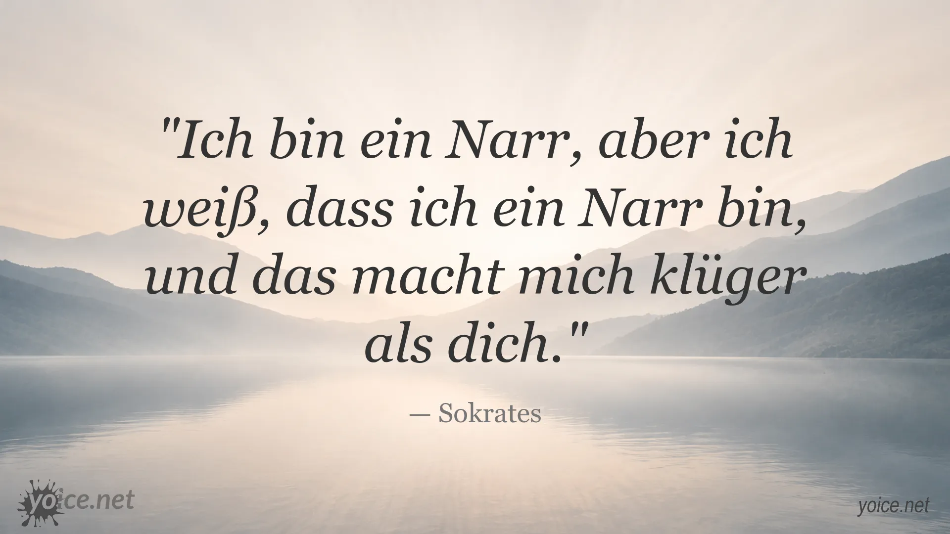 Zitatgrafik von Sokrates über Selbstbewusstsein und Weisheit