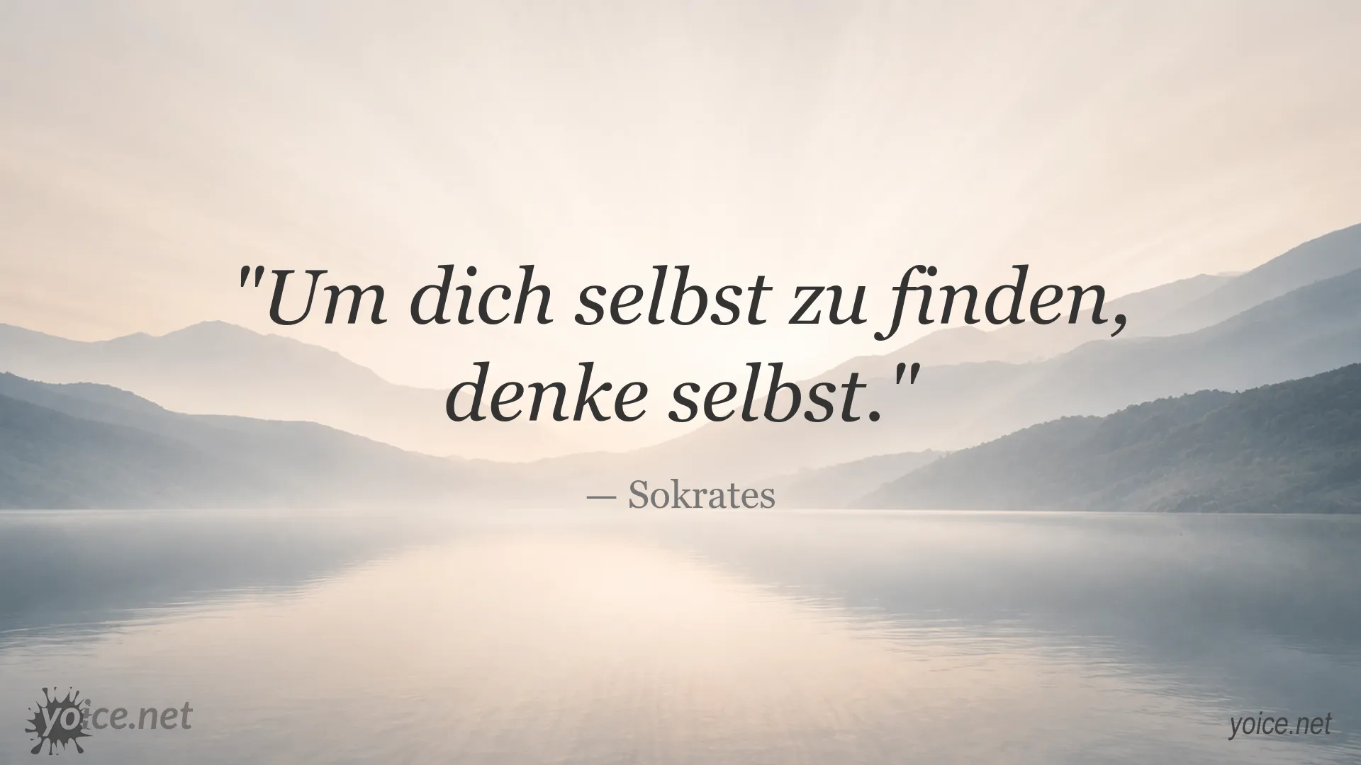 Inspirierendes Zitat von Sokrates über Selbstdenken und die eigene Suche nach Identität