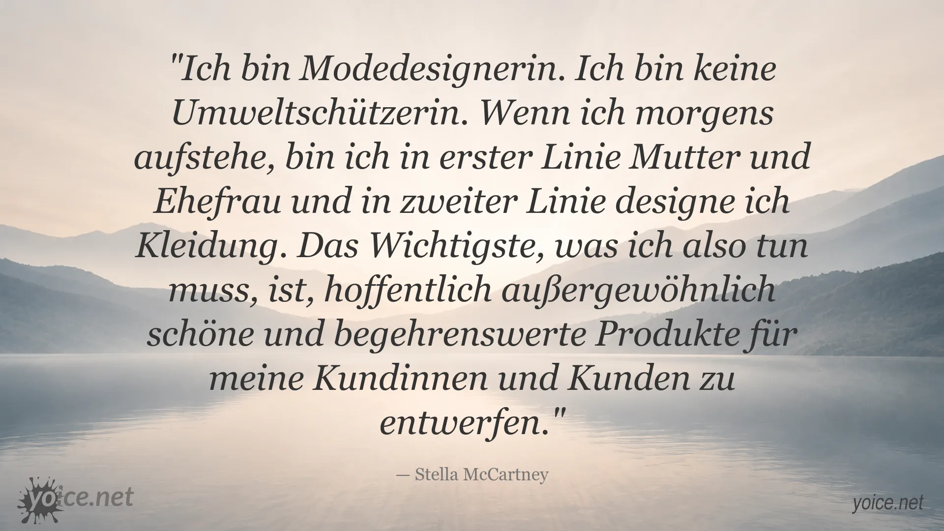 Stella McCartney mit einem Zitat über Mode, Familie und Design