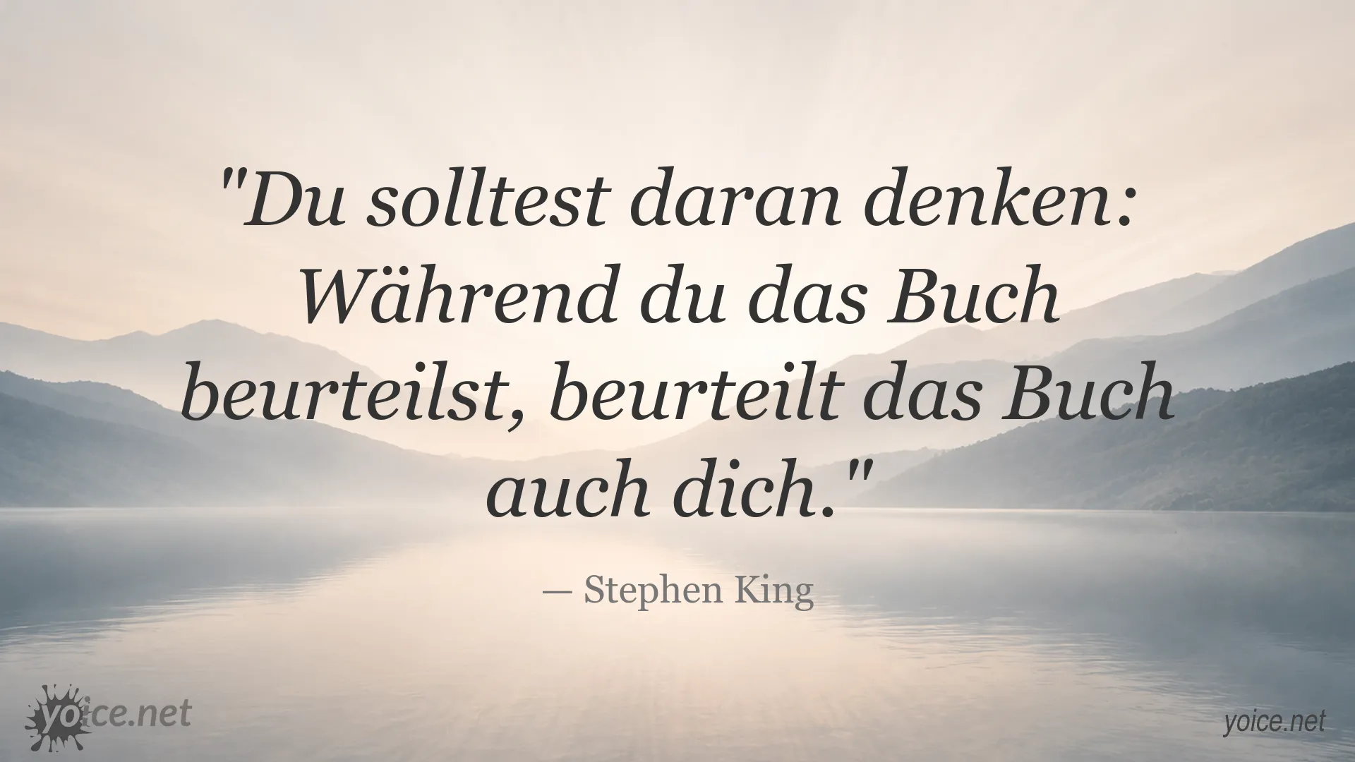 Stephen King Zitat über die Beziehung zwischen Buch und Leser