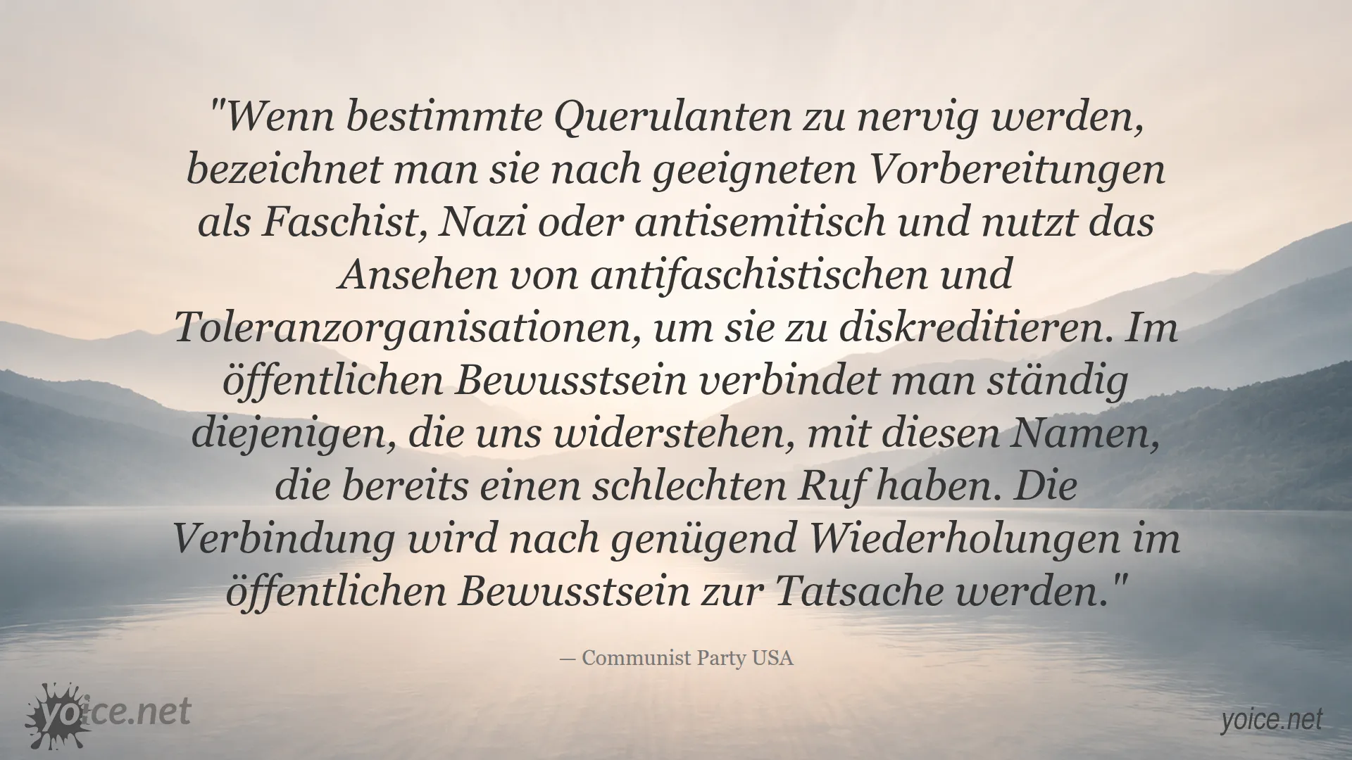 Zitat über Diskreditierungstaktiken von der Communist Party USA