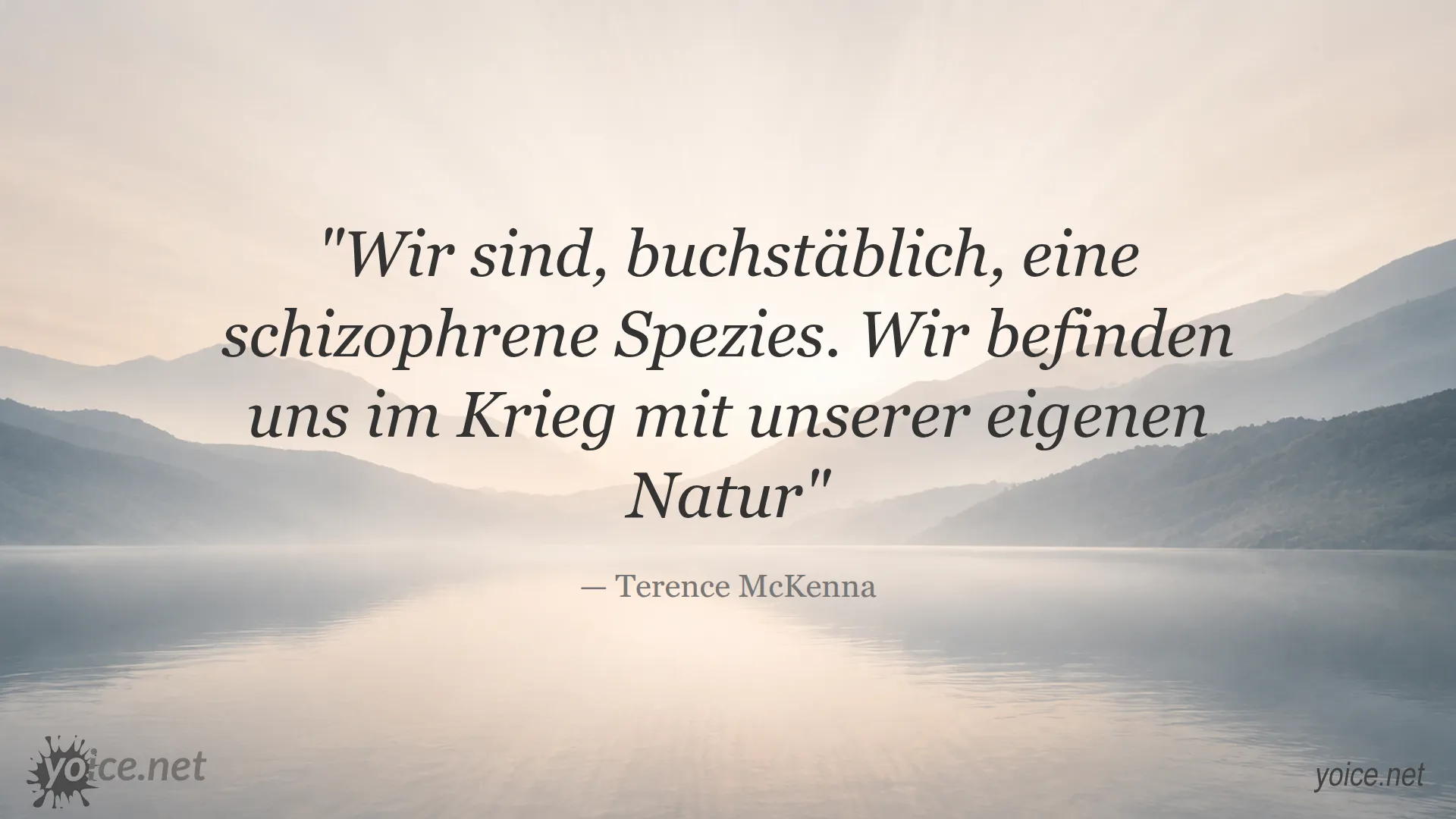 Zitat von Terence McKenna über den Krieg mit unserer eigenen Natur