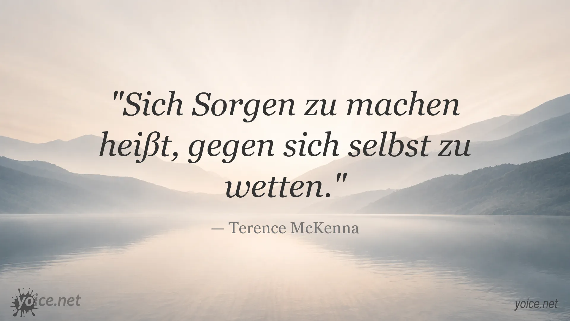 Zitatgrafik von Terence McKenna über Sorgen und Selbstvertrauen