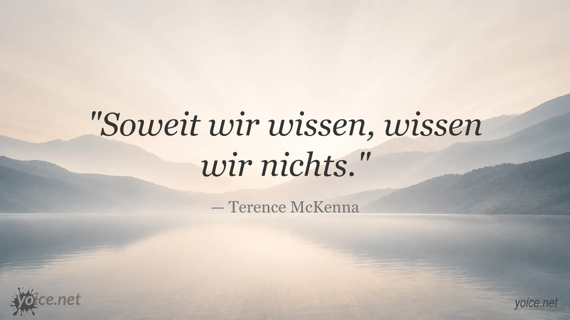 Zitatgrafik mit einem Zitat von Terence McKenna über Wissen und Unwissen