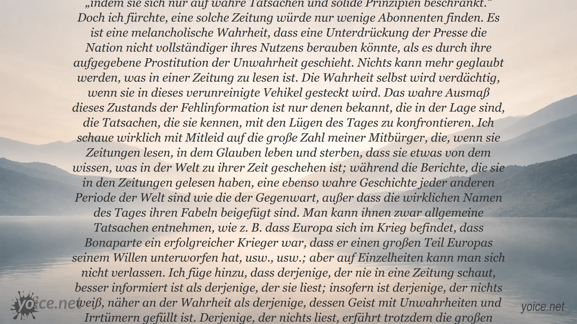 Zitat von Thomas Jefferson über die Wahrheit und Glaubwürdigkeit von Zeitungen
