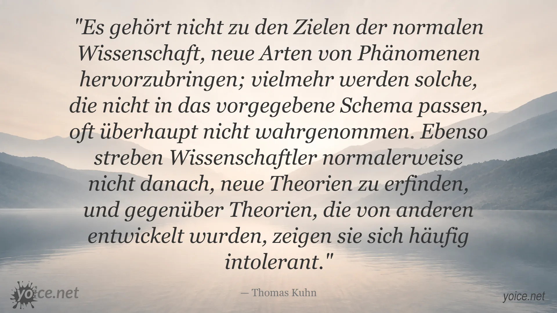 Zitatbild von Thomas Kuhn über normale Wissenschaft und wissenschaftliche Paradigmen