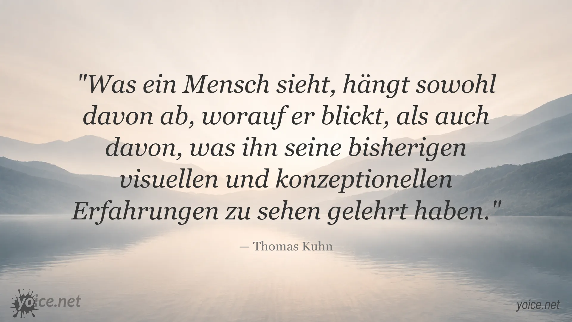 Zitatbild von Thomas Kuhn über Wahrnehmung und die Bedeutung visueller Erfahrung