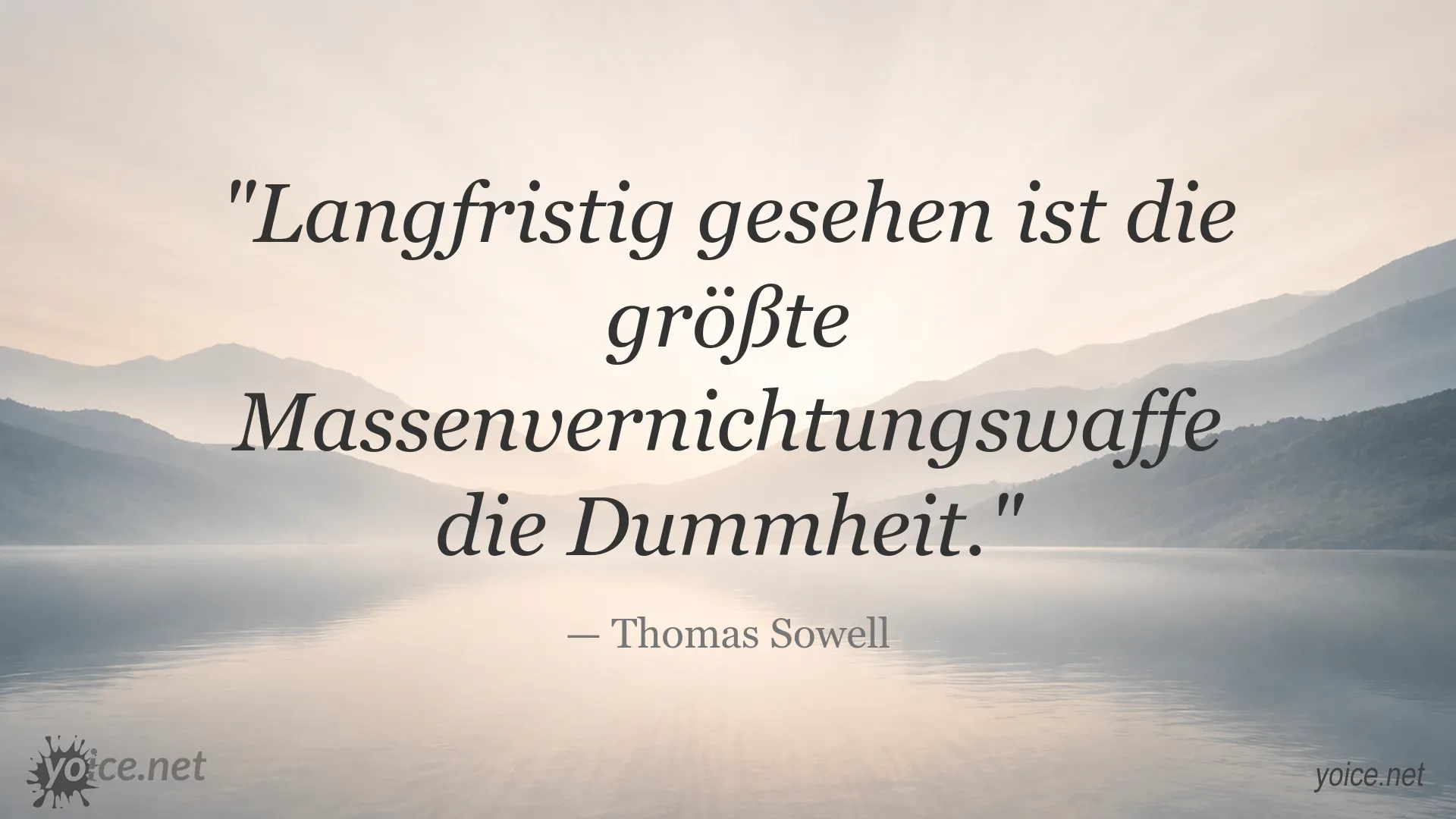 Zitatbild von Thomas Sowell über die zerstörerische Wirkung von Dummheit