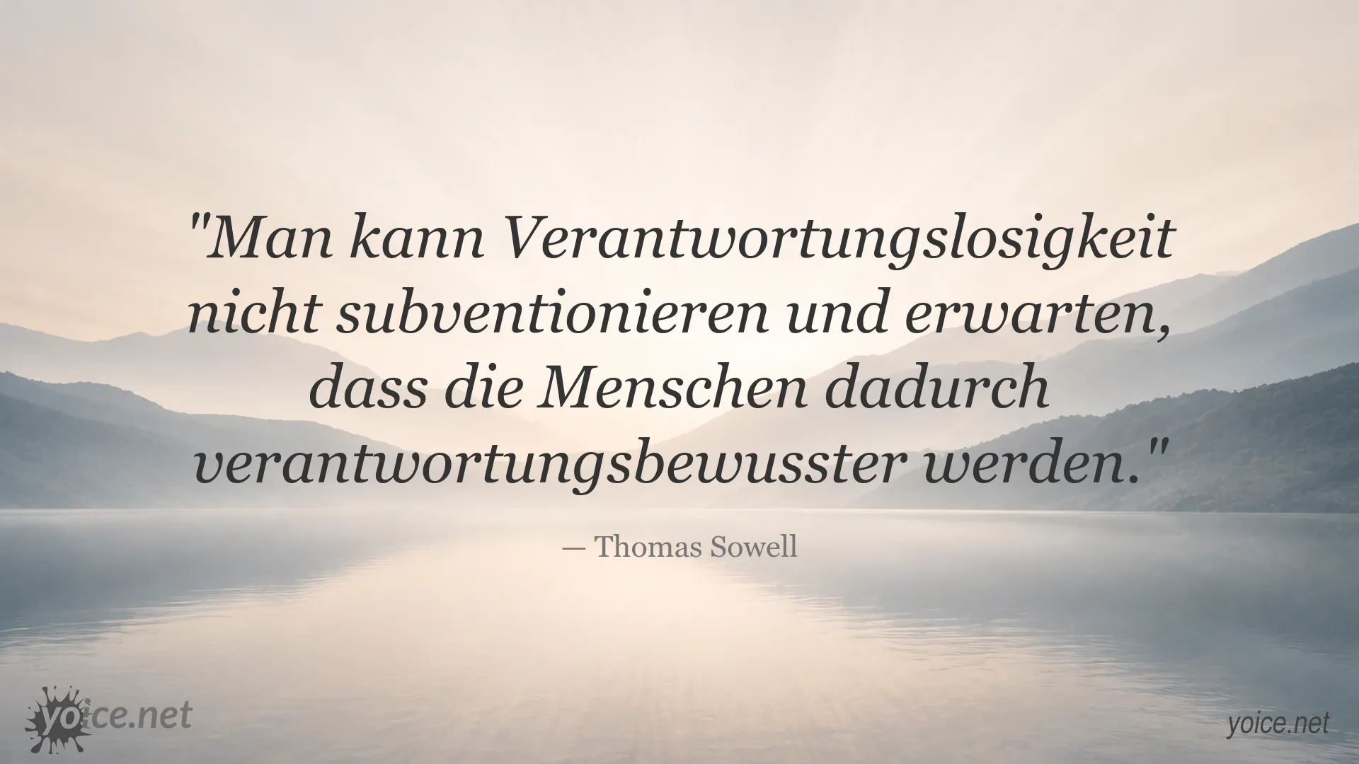 Zitat von Thomas Sowell über Verantwortungslosigkeit und Subventionen