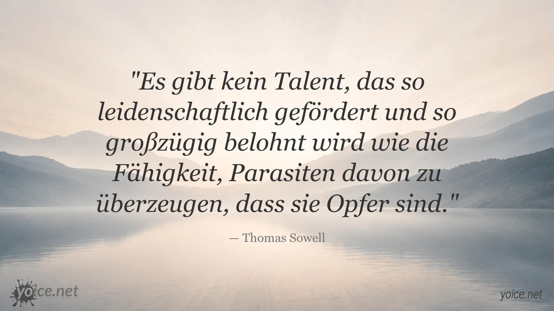 Thomas Sowell Zitat über Talent, Förderung und die Überzeugung von Parasiten, Opfer zu sein
