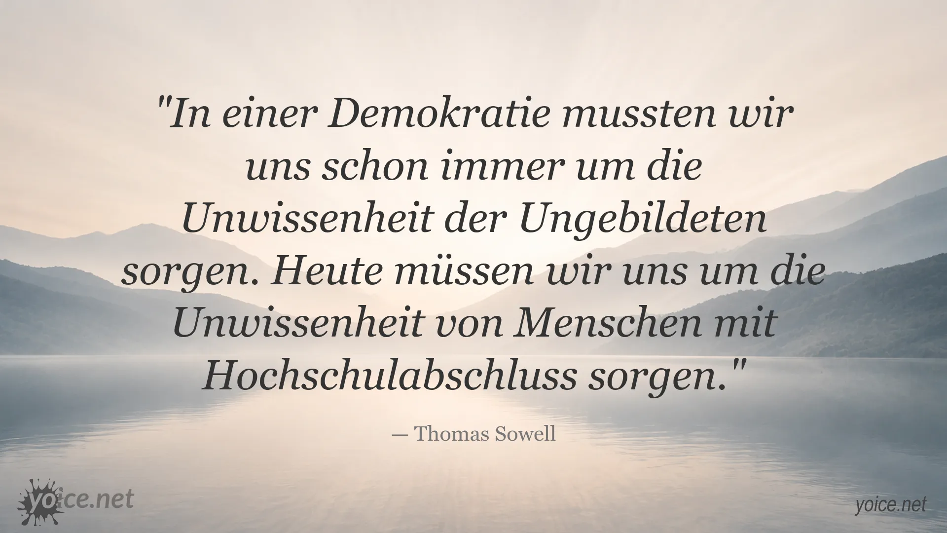 Zitat von Thomas Sowell über Unwissenheit und Demokratie