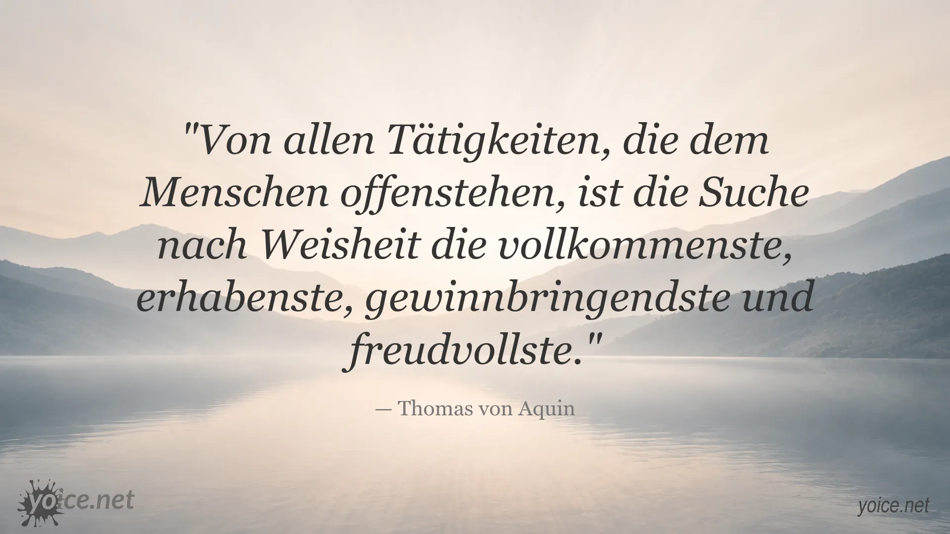 Zitatbild von Thomas von Aquin über die Suche nach Weisheit