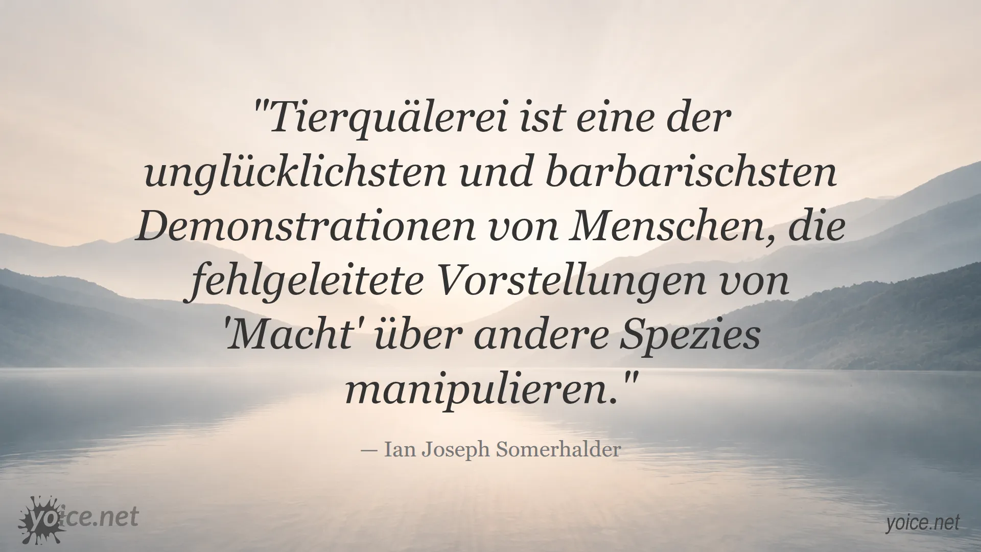 Zitat über Tierquälerei von Ian Joseph Somerhalder