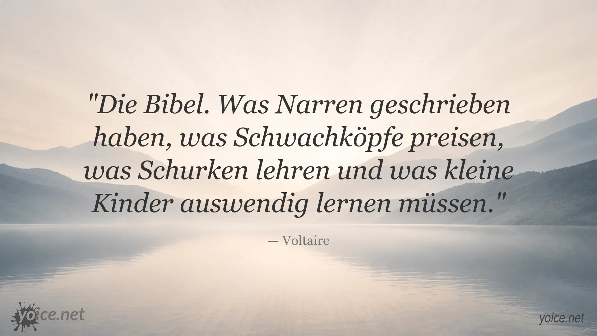 Voltaire Zitat über die Bibel aus einer kritischen Perspektive